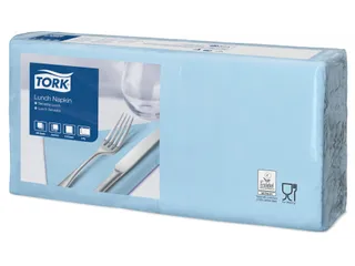 Tork 477844 Lunchservet Lichtblauw 33x33cm 2-laags 1/4 vouw 10x200st - 1