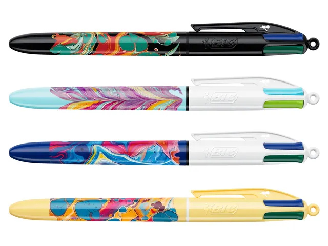 Stylo bille BIC 4 couleurs Message présentoir de 30 pièces