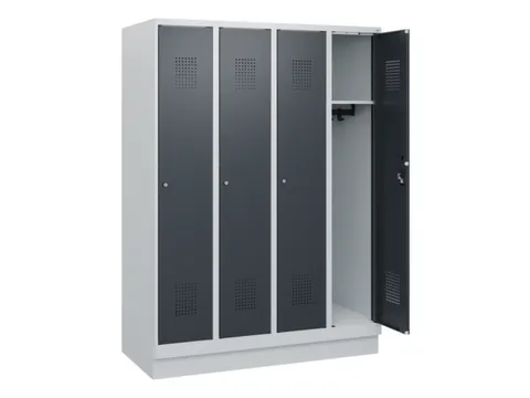 schoollocker,HxBxD 1630x1200x500mm,4vak,vak B 300mm,cil.-slot,sokkel