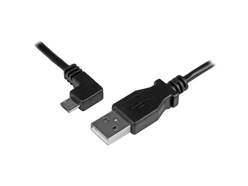 2m Micro-USB oplaad en sync kabel M/M haaks naar links