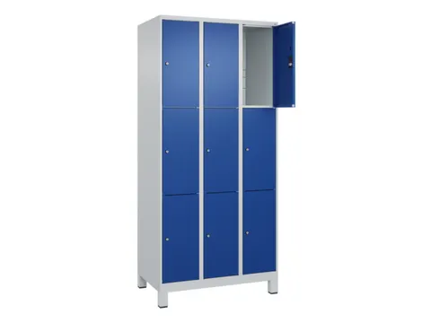 lockerkast,HxBxD 1950x900x500mm,3x3vakken,vak B 300mm,cil.-slot,voeten