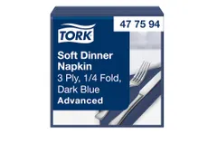 Tork 477594 Dinnerservet 39x39cm 3-laags 1/4 vouw 12x100st Donkerblauw