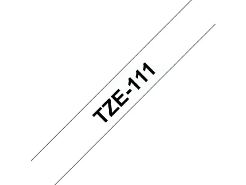 Labeltape Brother P-touch TZe-111 standaard 6mm zwart op transparant