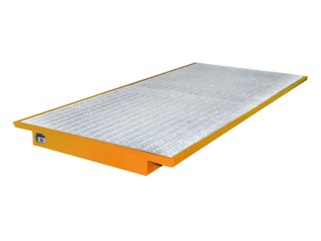 ophangbak,opvangvol. 200l,HxBxD 130x2650x915mm,m. rooster,staal