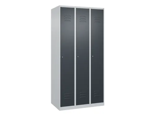 locker,HxBxD 1850x900x500mm,3vak,vak B 300mm,cil.-slot,staand op vloer