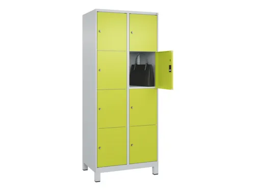 lockerkast,HxBxD 1950x800x500mm,2x4vakken,vak B 400mm,cil.-slot,voeten