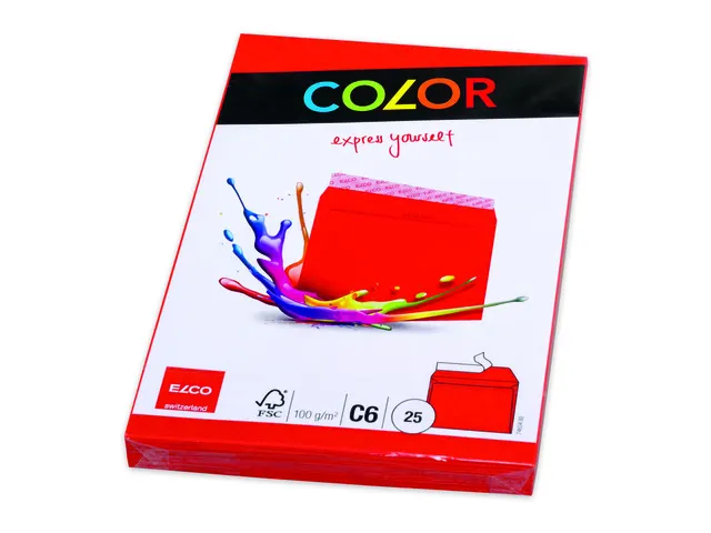 envelop Office Color FSC C6 100 gram rood 25 stuks