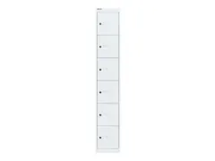 lockerkast,HxBxD 1802x305x305mm,1x6vakken,cil.-slot,romp verkeerswit