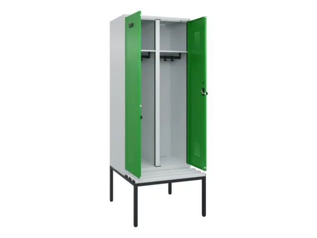 locker met bank,voor scheiding van kleding,HxBxD 2120x800x815mm,2vak