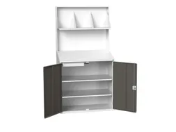 lessenaarkast achterwand 2000x1050x550mm 2 legbord/1lade/plank RAL7016