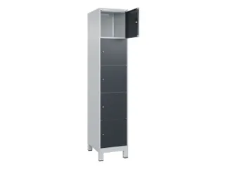 lockerkast,HxBxD 1950x400x500mm,1x5vakken,vak B 400mm,cil.-slot,voeten - 1