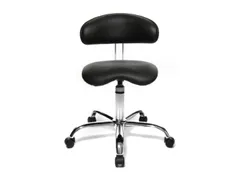 Werkplaatsstoel Zitting Zwart Kunstleer 430-510mmx440x400mm Wielen