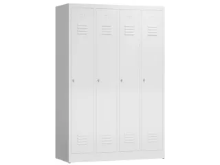 garderobekast 1800x1185x500mm 4vak klink sokkel romp RAL9003 - 1