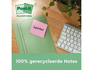 Memoblok 3M Post-it 654 RSSCOL 76x76mm assorti kleur 3+1 gratis - 3