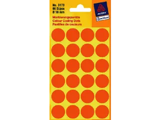 Etiket Avery Zweckform 3173 Rond Ø18mm Lichtoranje 96 Stuks - 2
