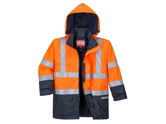 Portwest S779 hi-vis parka, fluo oranje/marineblauw, maat 3XL, per stu