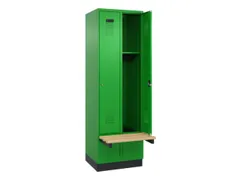 locker met bank,HxBxD 1950x600x815mm,2vak,vak B 300mm,cilinderslot