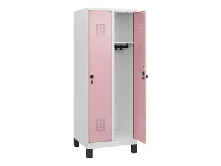 schoollocker,HxBxD 1630x600x500mm,2vak,vak B 300mm,draaigrendel,voeten - 1