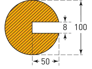 profielbescherming,cirkel,LxØ 1000x100mm,EVAC-schuim,geel/zwart - 4