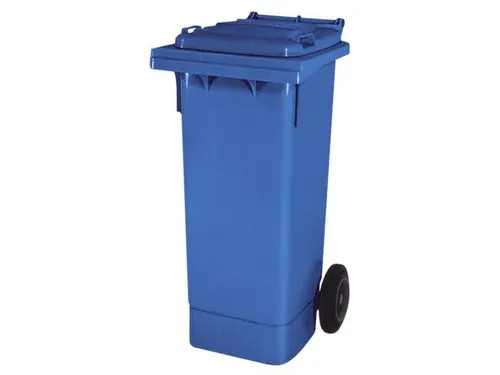 Vuilcontainer PE 80 liter HxBxD 930x448x530mm met wielen blauw
