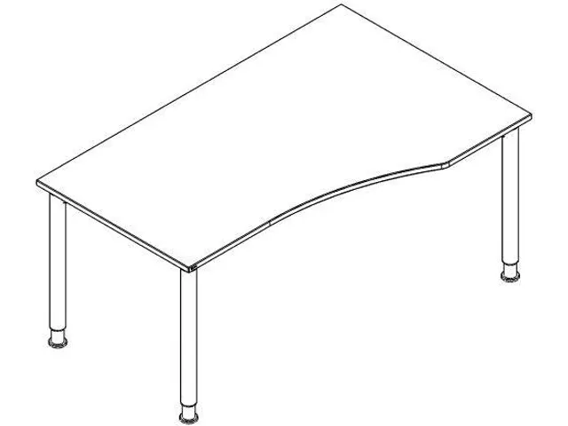 Bureau Informatique À Hauteur Réglable Piètement Blanc Finition Bla