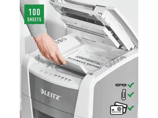 Papiervernietiger Leitz IQ Auto+ Small Office 100 P-5 snippers 2x15mm - 5
