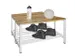 banc double,LxP 1000x740mm,barrettes en bois hêtre,piètement RAL9010