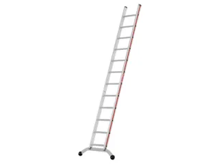 ladder,eenzijdig,12,verstevigde treden,balk L 3,22m,aluminium - 1