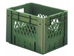 Euronorm Stapelkrat Groen 270x400x300mm 23.3l Opengewerkt/Bodem Gesl.