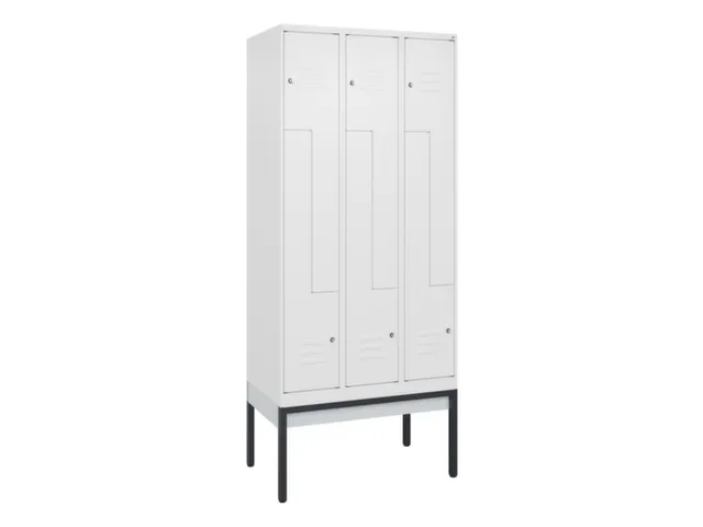 Z-garderobekast,HxBxD 2120x900x500mm,vak B 150/300mm,cil.-slot