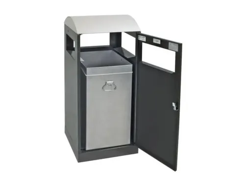 afvalbak,HxBxD 1050x450x450mm,afvalbak inhoud 90l,romp staal RAL7016