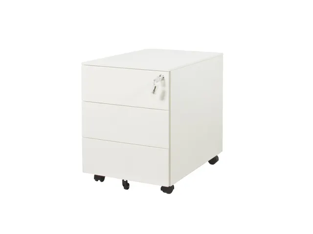 Claudius Basic N wit verrijdbaar ladeblok 3 lades 58cm diep