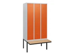 locker met bank,HxBxD 1950x900x815mm,3vak,vak B 300mm,cil.-slot