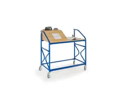 Verrijdbare lessenaar,HxBxD 1240x1230x690mm,m. klapdeksel,romp RAL5010