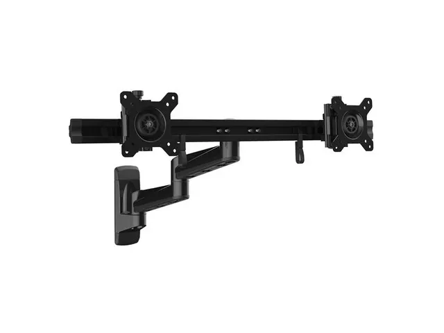 Dubbele Monitorarm Wand Zwart 2 schermen