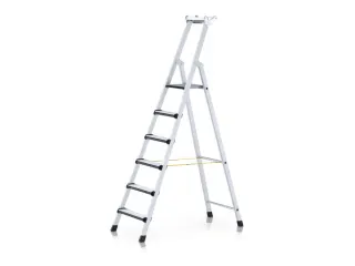 trapladder,eenzijdig,6treden,m. bekleding,stand H 1,25m,balk L 2,06m - 1