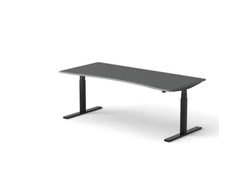 Elektrisch ihv bureau,HxBxD 650-1310x2000x900/800mm,blad donkergrijs