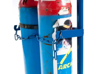 Flessenkar,draagverm. 100kg,2x10l fles,m. ketting,RAL5010,TPE-banden - 16
