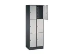lockerkast,HxBxD 1950x620x500mm,2x3vakken,cil.-slot,sokkel