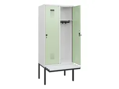 locker met bank,HxBxD 1950x800x815mm,2vak,vak B 400mm,draaigrendel