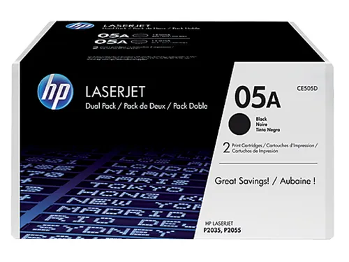 HP 05A CE505D Toner Zwart 2.3K Duopack Origineel