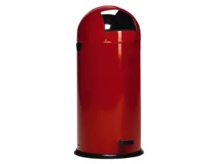 Push & Kick Afvalbak Staalplaat 40 Liter 730x415mm Met Pedaal Rood - 1