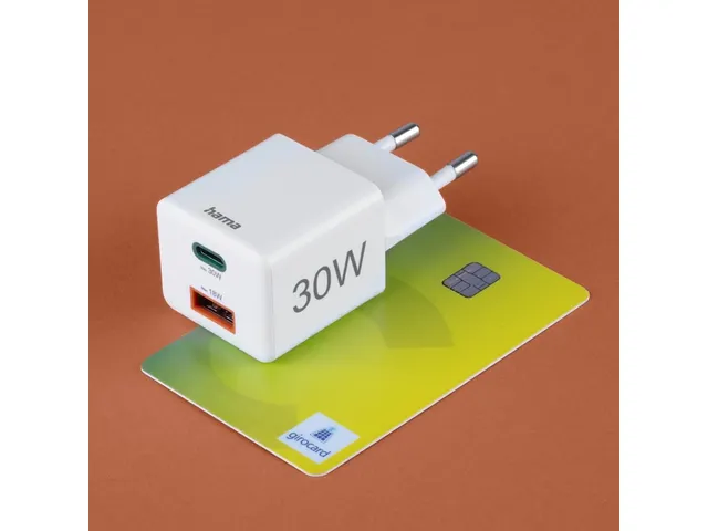 Oplader Hama USB-C/USB-A Mini PD 30W wit