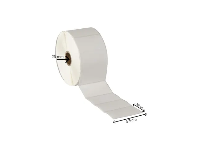 Zebra Compatible Etiket 57x32mm Wit 25mm Kern