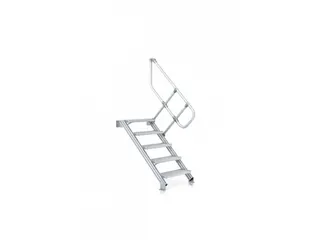industriële trap,bordes H 1,07m,5treden,trede D 225mm,45° helling - 2