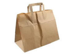Draagtas papier bruin 32/17x26cm (250 stuks)
