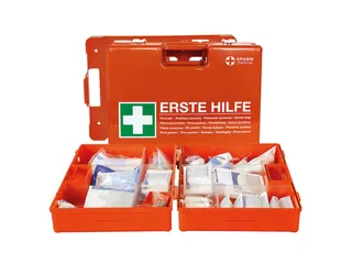 verbandkoffer,DIN 13169,ABS oranje,m. wandhouder - 1