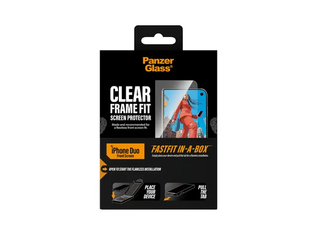 PanzerGlass Front Screen Protector iPhone Duo | FRAME FIT w. FASTFI