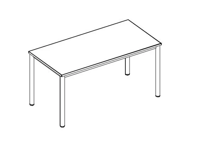 Vergadertafel Hxbxd 74x140x70cm 4-poots Ronde Buis Aluzilver Cc-zwart