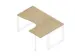 Bureau d’angle 730x1600x1200mm retour à droite chêne/blanc